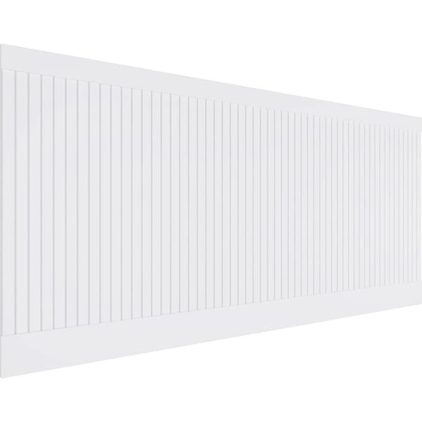 Ekena Millwork 44"H x 94 1/2"W Beadboard PVC Wainscot Paneling Kit WPK44X94BBD - main